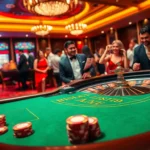 Khin789 showcases a thrilling casino scene with players at a blackjack table, elevating your gaming experience.